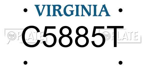 C5885T Virginia License Plate