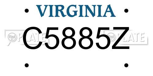 C5885Z Virginia License Plate