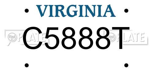 C5888T Virginia License Plate