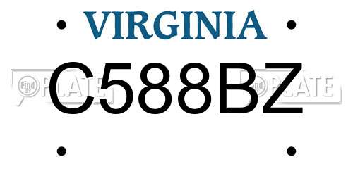 C588BZ Virginia License Plate