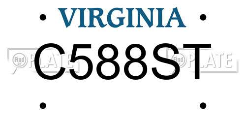 C588ST Virginia License Plate