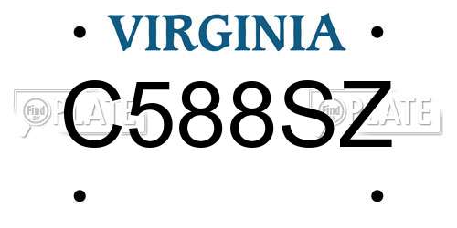 C588SZ Virginia License Plate