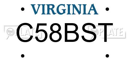 C58BST Virginia License Plate