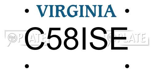 C58ISE Virginia License Plate