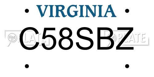 C58SBZ Virginia License Plate