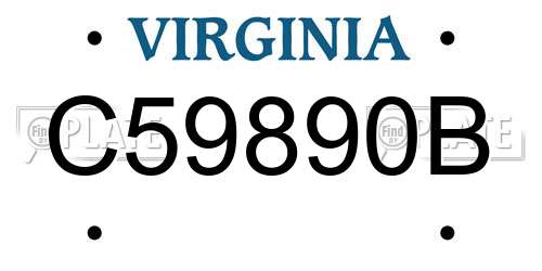 C59890B Virginia License Plate