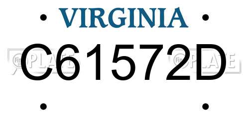 C61572D Virginia License Plate