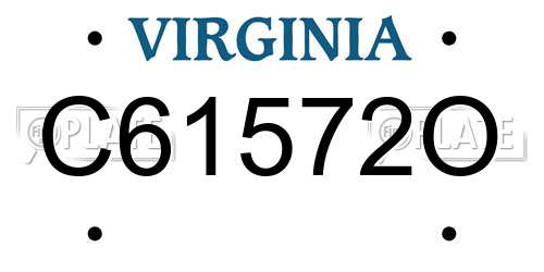 C61572O Virginia License Plate