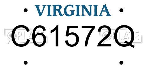 C61572Q Virginia License Plate