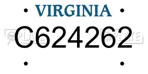 C624262 Virginia License Plate
