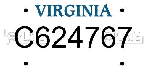 C624767 Virginia License Plate