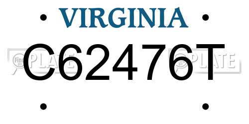 C62476T Virginia License Plate
