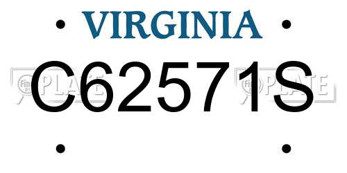 C62571S Virginia License Plate