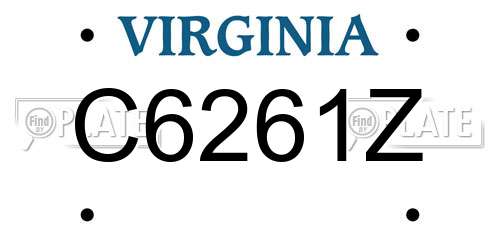 C6261Z Virginia License Plate