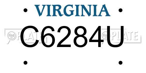 C6284U Virginia License Plate