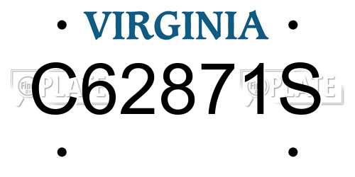 C62871S Virginia License Plate