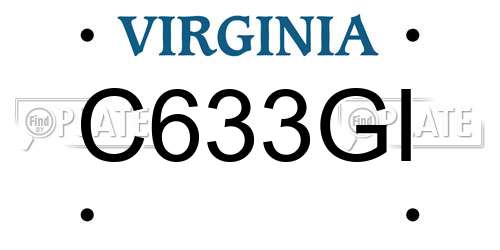 C633GI Virginia License Plate
