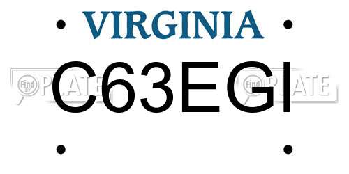 C63EGI Virginia License Plate