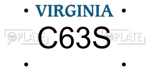 C63S Virginia License Plate