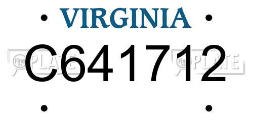 C641712 Virginia License Plate