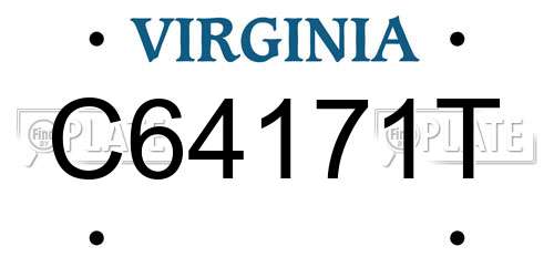C64171T Virginia License Plate