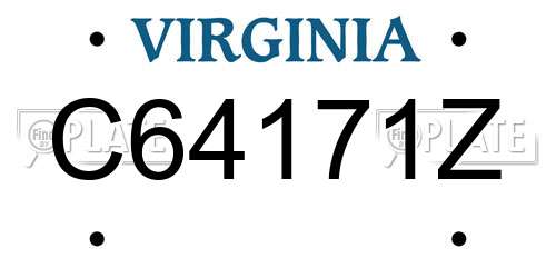 C64171Z Virginia License Plate