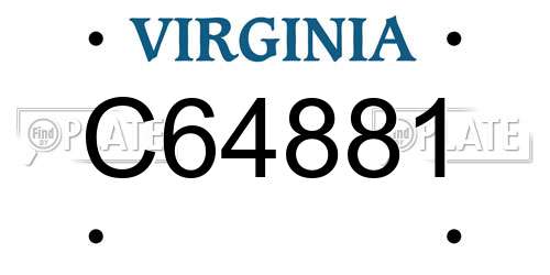 C64881 Virginia License Plate