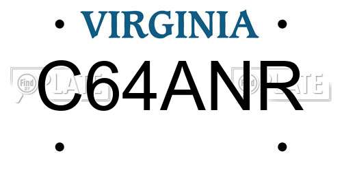 C64ANR Virginia License Plate
