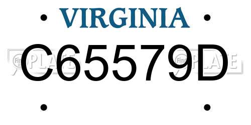 C65579D Virginia License Plate