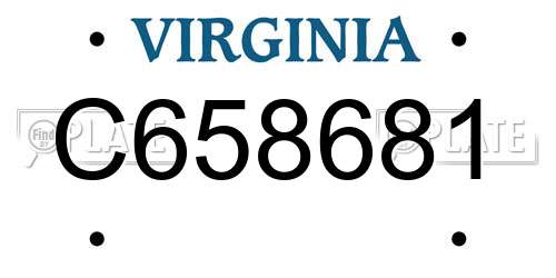 C658681 Virginia License Plate