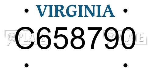C658790 Virginia License Plate