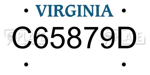 C65879D Virginia License Plate