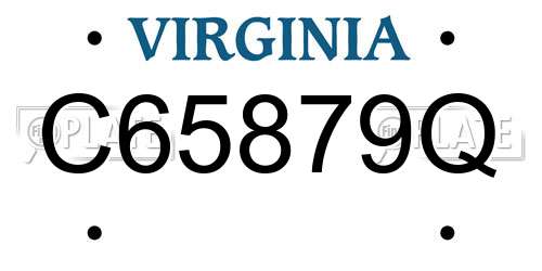 C65879Q Virginia License Plate