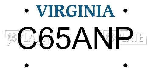 C65ANP Virginia License Plate
