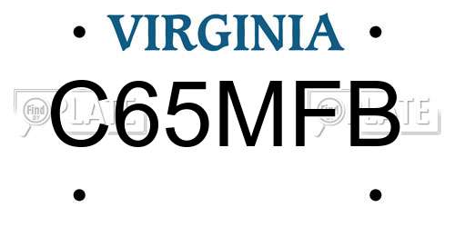 C65MFB Virginia License Plate