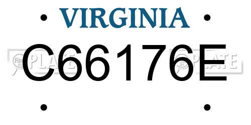 C66176E Virginia License Plate