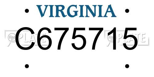 C675715 Virginia License Plate