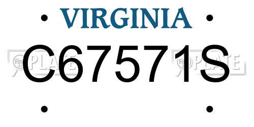 C67571S Virginia License Plate