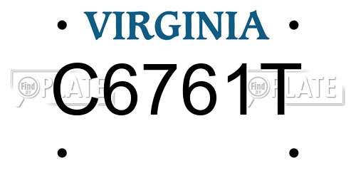C6761T Virginia License Plate