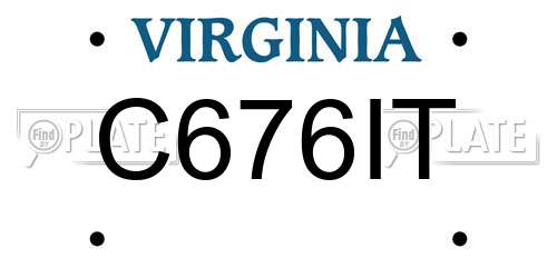 C676IT Virginia License Plate