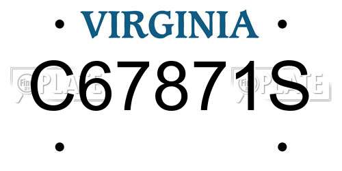 C67871S Virginia License Plate