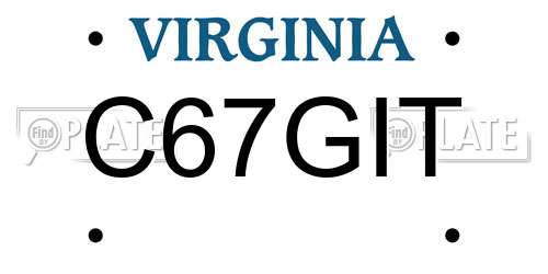 C67GIT Virginia License Plate