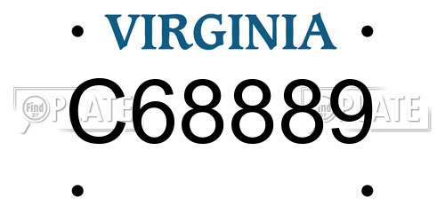 C68889 Virginia License Plate