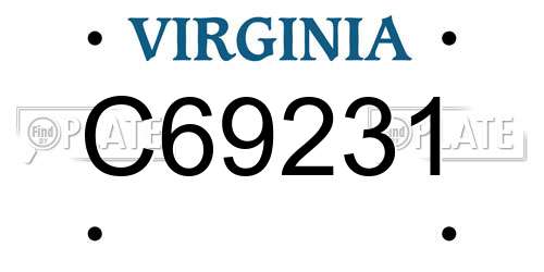 C69231 Virginia License Plate