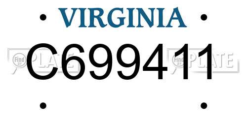 C699411 Virginia License Plate