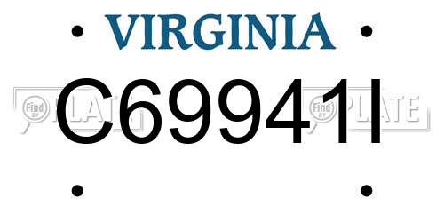 C69941I Virginia License Plate