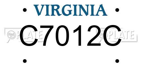 C7012C Virginia License Plate