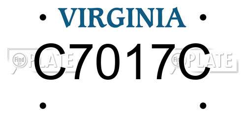 C7017C Virginia License Plate