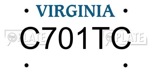 C701TC Virginia License Plate