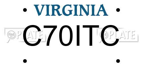 C70ITC Virginia License Plate